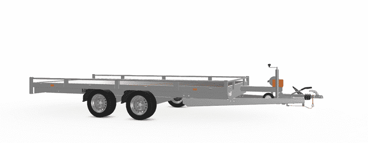 Eduard Fahrzeugtransporter, 406 x 200 cm, 2700 kg Reling, Rampen, Winde,  Stützfüße – Das Anhängerzentrum